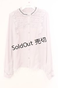 axes femme / ブローチ付ヴィンテージブラウス M ラベンダー O-25-11-11-046-AX-BL-OW-OS