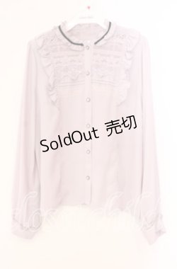 画像1: axes femme / ブローチ付ヴィンテージブラウス M ラベンダー O-25-11-11-046-AX-BL-OW-OS