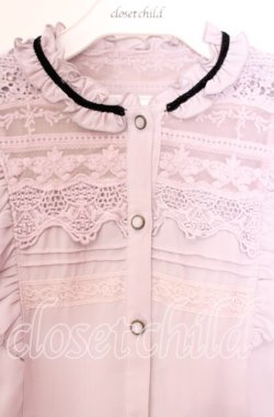 画像2: axes femme / ブローチ付ヴィンテージブラウス M ラベンダー O-25-11-11-046-AX-BL-OW-OS