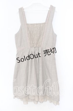 画像3: axes femme / フロントフリル使いチェックジャンパースカート M ベージュ O-25-11-11-047-AX-OP-OW-OS