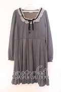 axes femme / ベロアリボンニットワンピース M グレー O-25-11-11-048-AX-OP-OW-OS