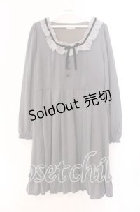 axes femme / ベロアリボンニットワンピース M グレー O-25-11-11-048-AX-OP-OW-OS