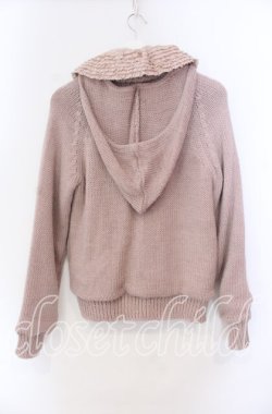 画像3: PINK HOUSE / ローンフリルフードニットパーカー  ピンク O-25-11-11-054-LO-JA-IG-OS