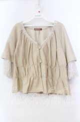 PINK HOUSE / レース切り替え起毛ジャケット  アイボリー O-25-11-11-056-LO-JA-IG-OS