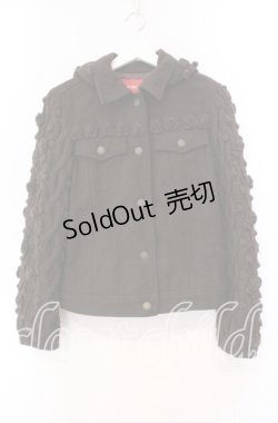 画像1: PINK HOUSE / ローズモチーフニット切り替えジャケット  ブラウン O-25-11-11-057-LO-JA-IG-ZI