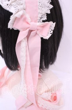 画像2: BABY, THE STARS SHINE BRIGHT / ロングリボンレースヘッドドレス  ピンク×シロ O-25-11-11-1038-BA-AC-IG-OS