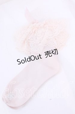 画像1: metamorphose / ラッセルレースクルーソックス 22〜24ｃｍ ピンク O-25-11-11-1047-ME-ZA-OW-OS