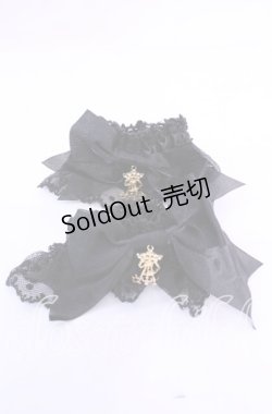 画像1: ALICE and the PIRATES / サテンリボンのチュールレースお袖とめ  クロ O-25-11-11-1052-PA-ZA-OW-OS
