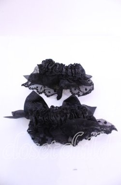 画像3: ALICE and the PIRATES / サテンリボンのチュールレースお袖とめ  クロ O-25-11-11-1052-PA-ZA-OW-OS