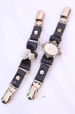 画像1: axes femme / バラ×カメオストールクリップ  ブラウン O-25-11-11-1067-AX-AC-OW-OS