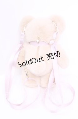 画像2: Chalmiere / フラッフィベアぬいぐるみバッグ  ベージュ×ピンク O-25-11-11-1078-LO-BG-IG-OS