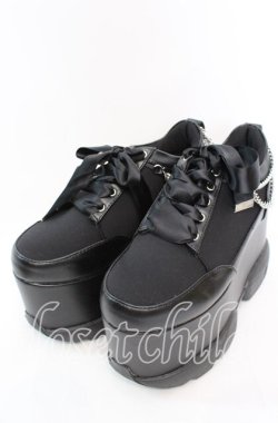 画像1: DearMyLove / 2連パールスニーカーパンプス【チェーン付属タイプ】 23.5ｃｍ クロ O-25-11-11-1015-EL-SH-OW-OS