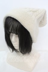 Jane Marple / ケーブル編みニットキャップ  アイボリー O-25-11-11-1027-JM-AC-IG-ZT87