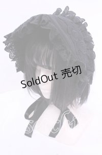 Coenobita / 薔薇レースハーフボンネット  クロ O-25-11-11-1031-LO-AC-OW-OS