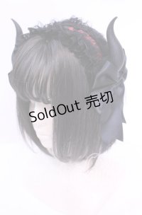 Estrellas / デビルホーンヘッドドレス  ブラック×レッド O-25-11-11-1033-EL-AC-OW-OS