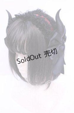 画像1: Estrellas / デビルホーンヘッドドレス  ブラック×レッド O-25-11-11-1033-EL-AC-OW-OS