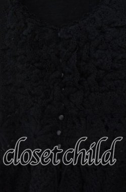 画像2: PINK HOUSE / レースフリルニットベスト  クロ O-25-11-11-060-LO-TO-IG-OS