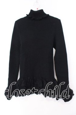 画像1: PINK HOUSE / フラワーモチーフモヘアニット  クロ O-25-11-11-061-LO-TO-IG-OS