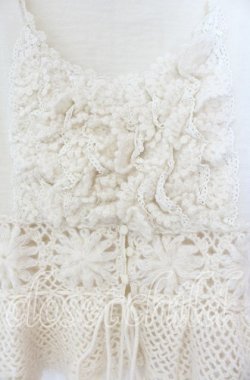 画像2: PINK HOUSE / レースフリルニットベスト  オフ O-25-11-11-063-LO-TO-IG-OS