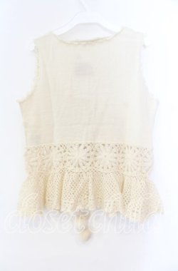 画像3: PINK HOUSE / レースフリルニットベスト  オフ O-25-11-11-063-LO-TO-IG-OS