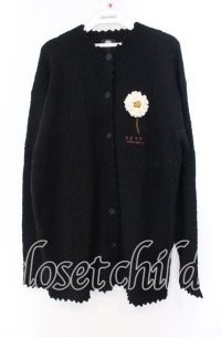 KETTY / マーガレットモチーフカーディガン  クロ O-25-11-11-064-EL-TO-IG-OS