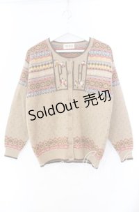 PINK HOUSE / フラワーデザインニットカーディガン  ブラウン O-25-11-11-067-LO-TO-IG-OS