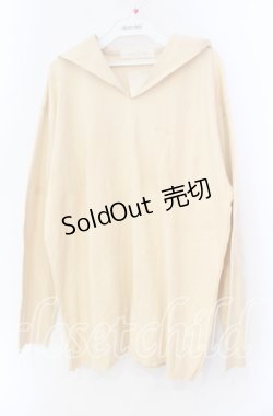 画像1: KETTY / ロゴ刺繍ニットセーラー  生成り O-25-11-11-071-EL-TO-IG-ZI