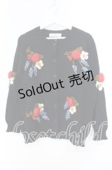 KETTY / ローズモチーフニット  クロ O-25-11-11-072-EL-TO-IG-OS