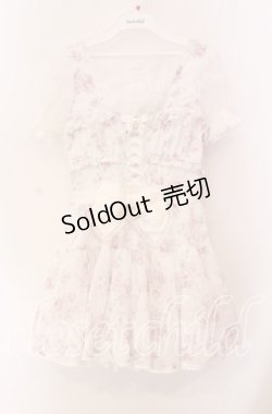 画像1: LIZ LISA / ローズリボンシフォンワンピース 0 ホワイト O-25-11-11-075-LO-OP-OW-OS