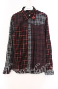 JURY BLACK / パターン切り替えシャツ  レッド×ブラック O-25-11-11-078-GL-BL-OW-OS
