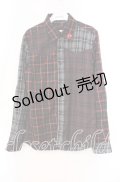 JURY BLACK / パターン切り替えシャツ  レッド×ブラック O-25-11-11-078-GL-BL-OW-OS