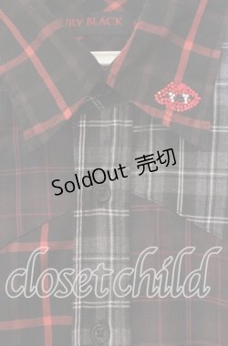 画像2: JURY BLACK / パターン切り替えシャツ  レッド×ブラック O-25-11-11-078-GL-BL-OW-OS