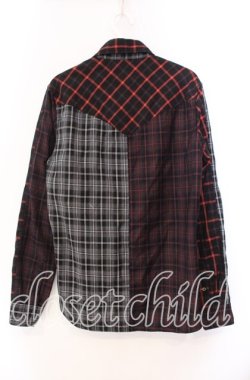 画像3: JURY BLACK / パターン切り替えシャツ  レッド×ブラック O-25-11-11-078-GL-BL-OW-OS