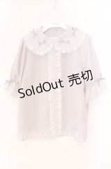 axes femme kawaii / プチリボン半袖ブラウス  グレー O-25-11-11-079-AX-BL-IG-OS