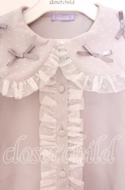 画像2: axes femme kawaii / プチリボン半袖ブラウス  グレー O-25-11-11-079-AX-BL-IG-OS