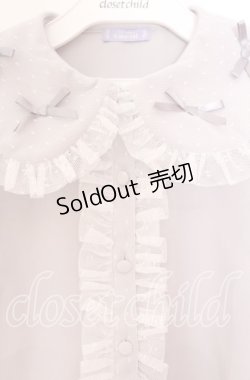 画像2: axes femme kawaii / プチリボン半袖ブラウス  グレー O-25-11-11-079-AX-BL-IG-OS