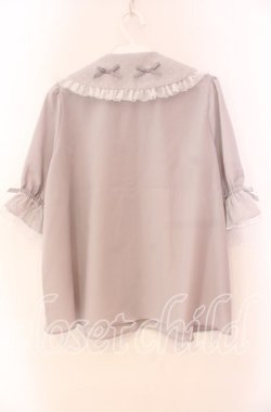 画像3: axes femme kawaii / プチリボン半袖ブラウス  グレー O-25-11-11-079-AX-BL-IG-OS