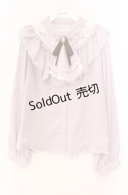 画像1: axes femme / ジャボブローチ付きフリルブラウス Ｌ ピンク O-25-11-11-080-AX-BL-IG-OS