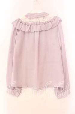 画像3: axes femme / ジャボブローチ付きフリルブラウス Ｌ ピンク O-25-11-11-080-AX-BL-IG-OS