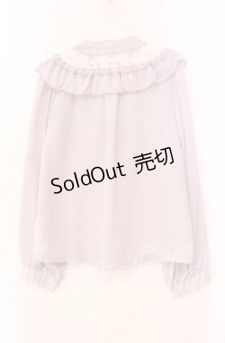 画像3: axes femme / ジャボブローチ付きフリルブラウス Ｌ ピンク O-25-11-11-080-AX-BL-IG-OS