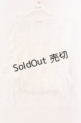 axes femme / サイドリボンフリルベスト  シロ O-25-11-11-083-AX-TO-IG-OS