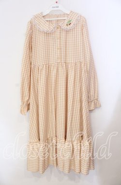 画像1: FLC / 星名桜子/ギンガムチェックワンピース LL イエロー×シロ O-25-11-11-084-LO-OP-IG-OS