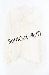 m petit by misako / AM マルエリフリルブラウス 3Ｌ 生成り O-25-11-11-085-LO-BL-IG-OS