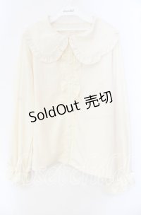 m petit by misako / AM マルエリフリルブラウス 3Ｌ 生成り O-25-11-11-085-LO-BL-IG-OS