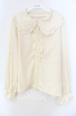 画像1: m petit by misako / AM マルエリフリルブラウス 3Ｌ 生成り O-25-11-11-085-LO-BL-IG-OS