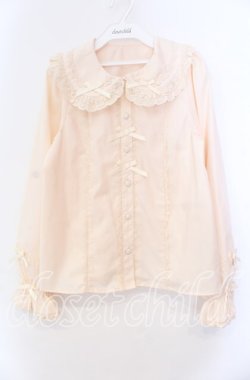 画像1: axes femme kawaii / トーションレース丸襟ブラウス Ｍ 生成り O-25-11-11-087-AX-BL-IG-OS