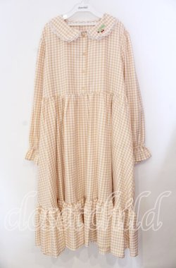 画像1: FLC / 星名桜子/ギンガムチェックワンピース 4L イエロー×シロ O-25-11-11-088-LO-OP-IG-OS