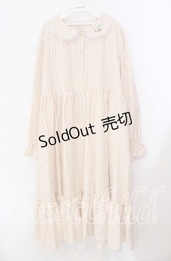 画像1: FLC / 星名桜子/ギンガムチェックワンピース 4L イエロー×シロ O-25-11-11-088-LO-OP-IG-OS
