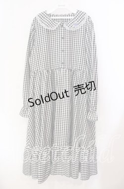 画像1: FLC / 星名桜子/ギンガムチェックワンピース 3L シロ×クロ O-25-11-11-089-LO-OP-IG-ZT1117M