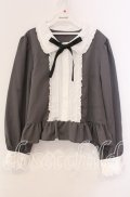Cherirulu Chocola / MYリボンマルエリブラウス LL グレー×シロ O-25-11-11-090-LO-BL-IG-OS